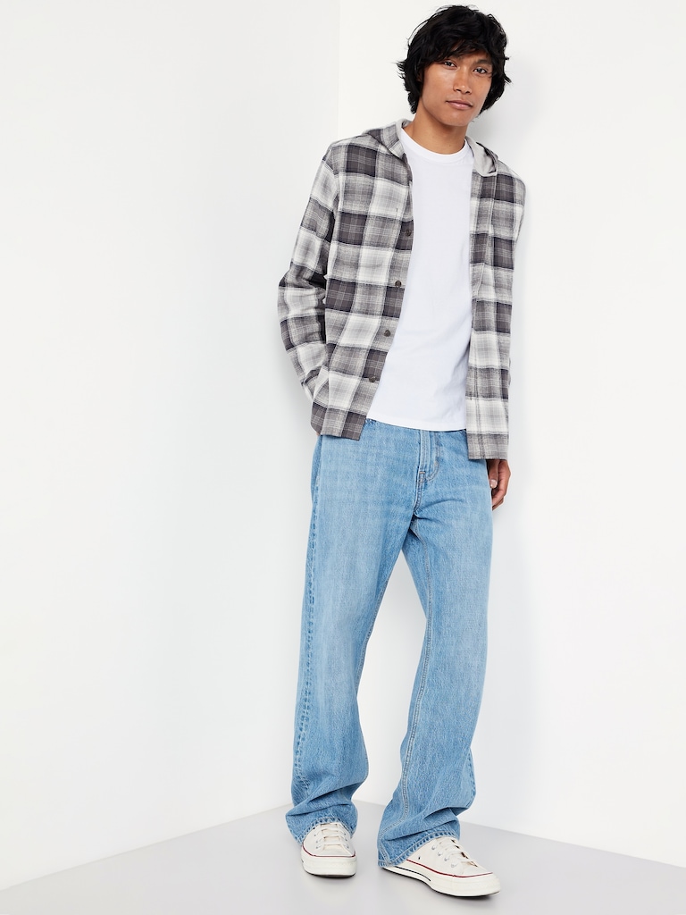 Hooded Plaid Flannel Shirt