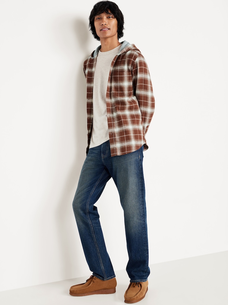 Hooded Plaid Flannel Shirt