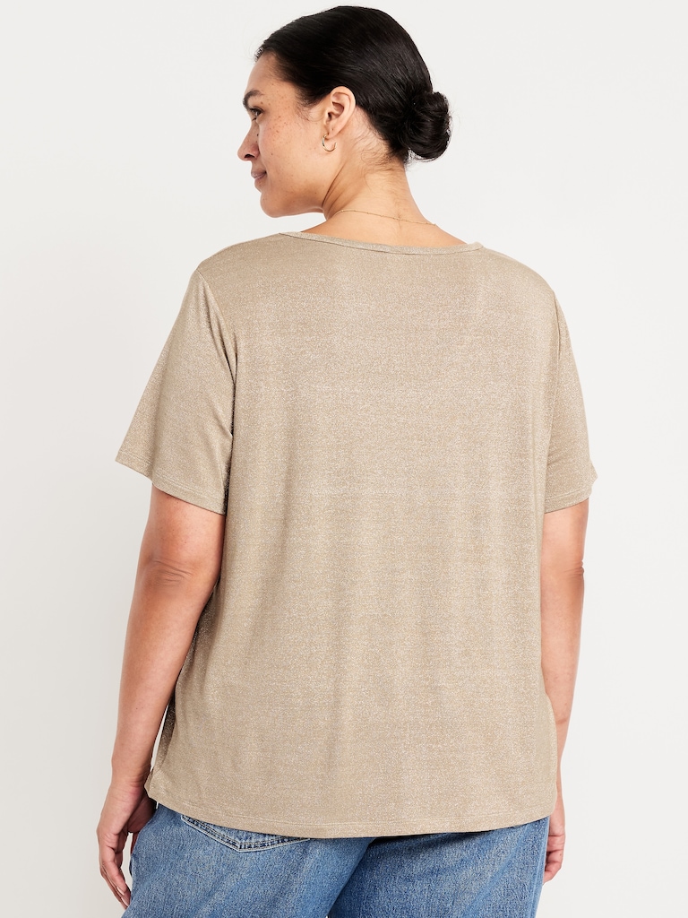 Luxe V-Neck Shine T-Shirt