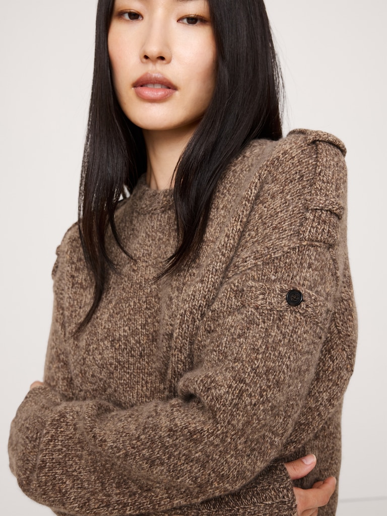 Marled Cashmere-Merino Blend Sweater