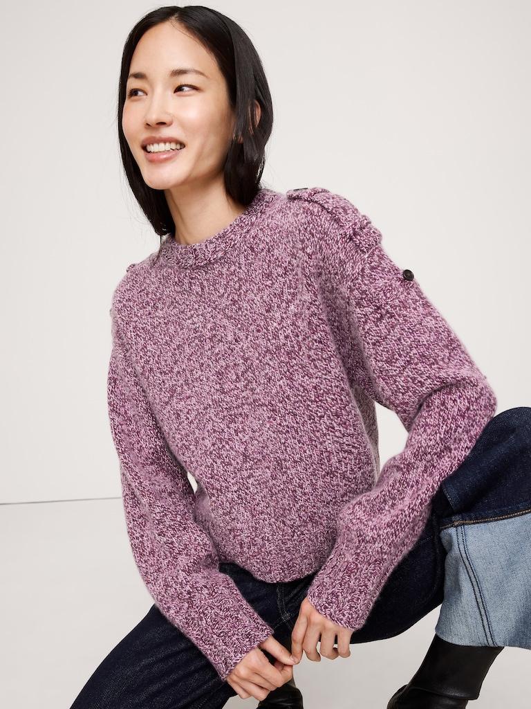 Marled Cashmere-Merino Blend Sweater