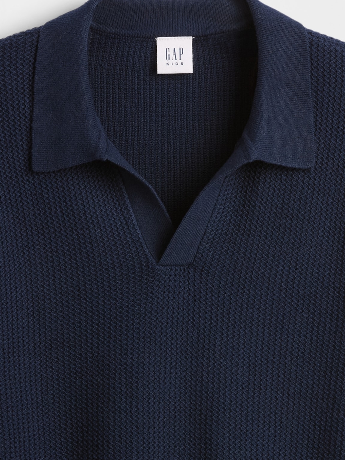 Kids Johnny-Collar Waffle Shirt