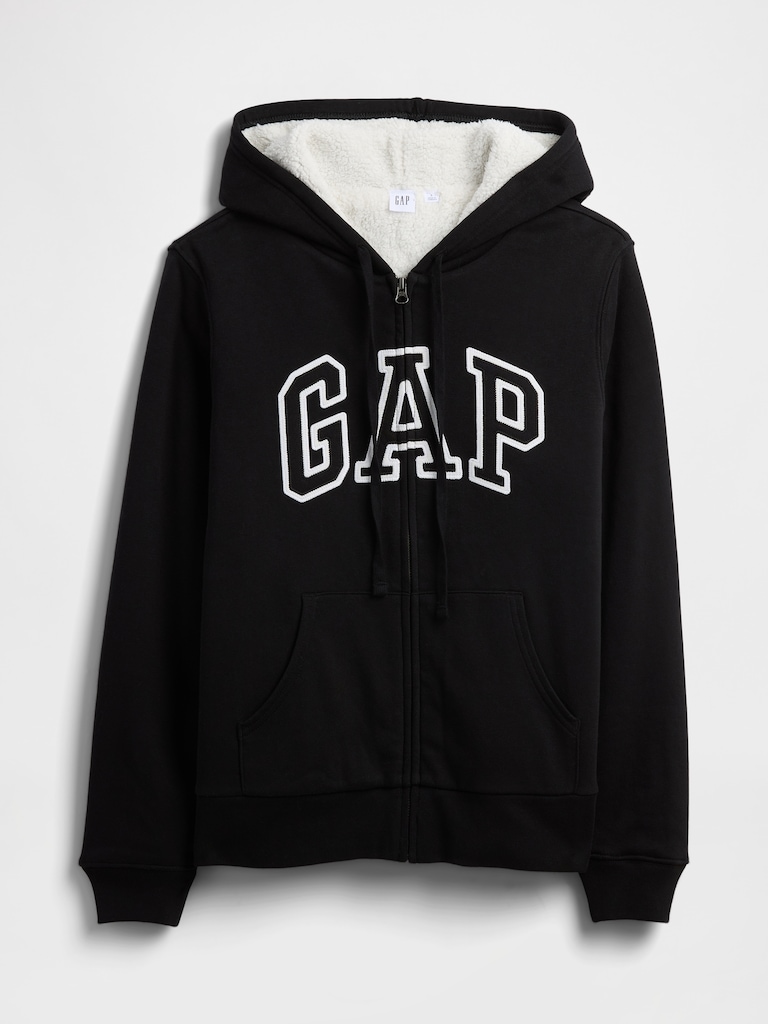 Relaxed Gap Logo Sherpa-Lined Zip Hoodie