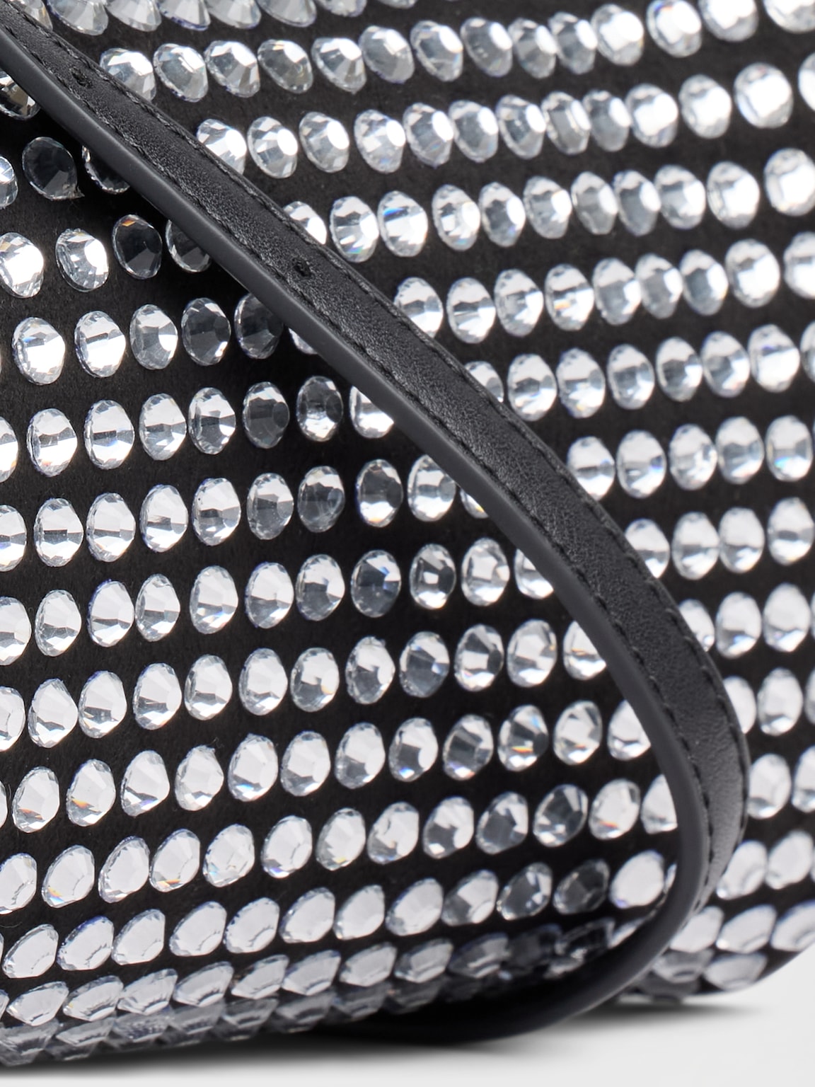 Vegan Leather Rhinestone Barrel Bag
