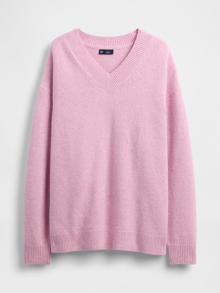 CashSoft Oversized V-Neck Sweater