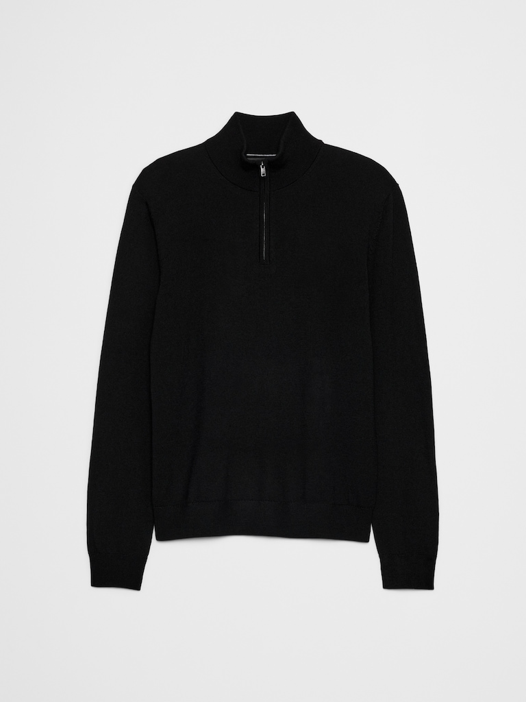 Merino Wool Quarter-Zip Sweater