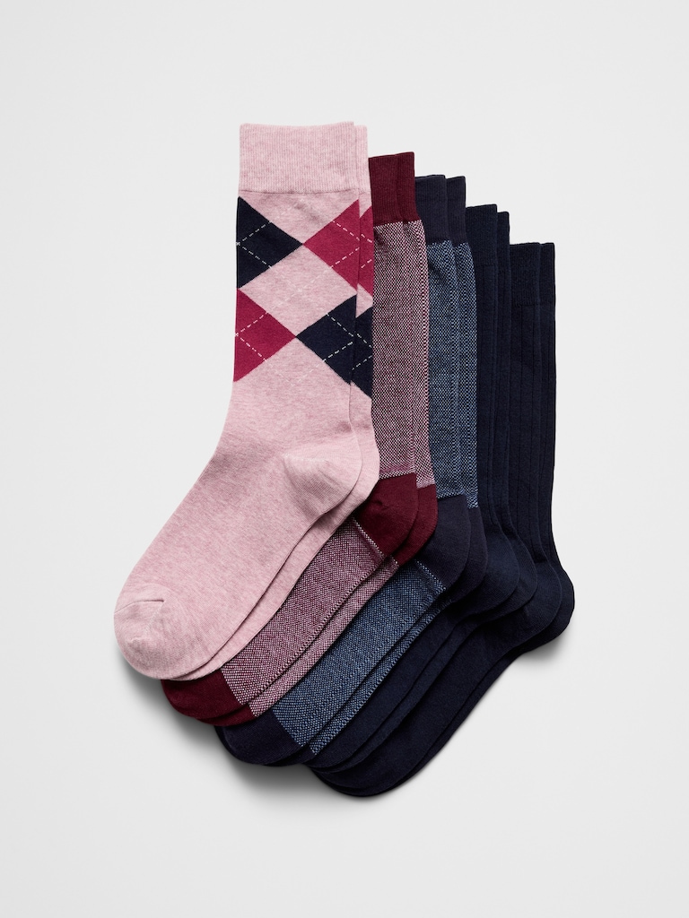 Pique Ribbed Trouser Socks (5 Pack)