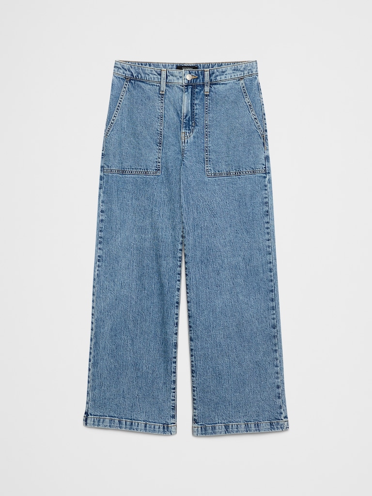 Wide-Leg High-Rise Utility Jean