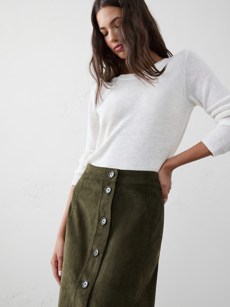 Corduroy Midi Skirt