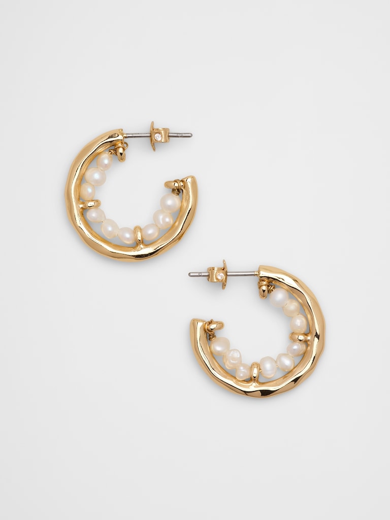 Seed Pearl Mini Hoop Earrings