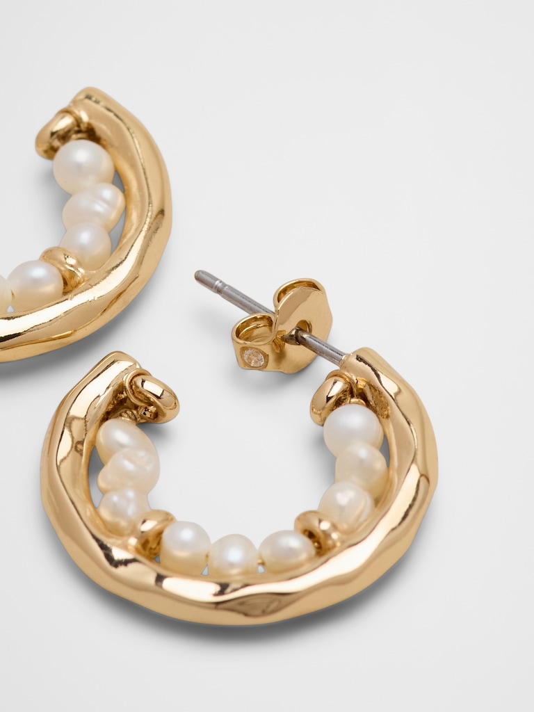 Seed Pearl Mini Hoop Earrings