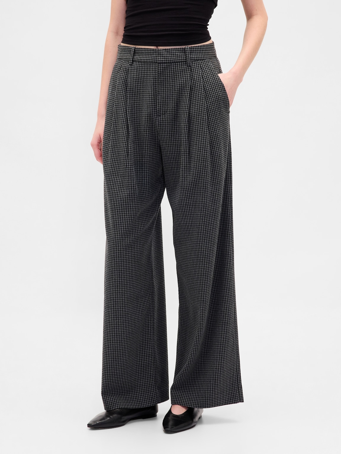 365 High Rise Brushed Twill Pleated Trousers