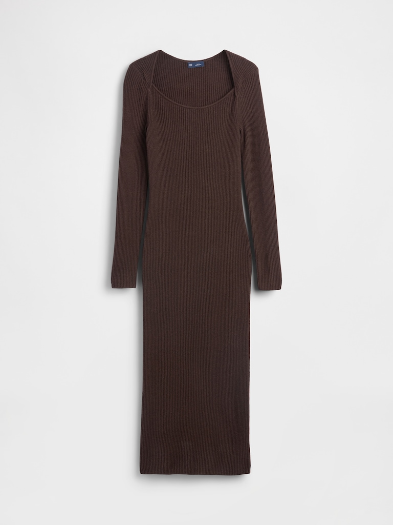 CashSoft Rib Midi Sweater Dress