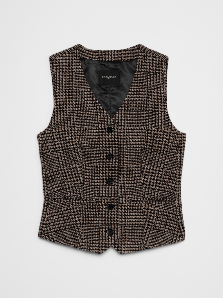 Plaid Short Classic Vest