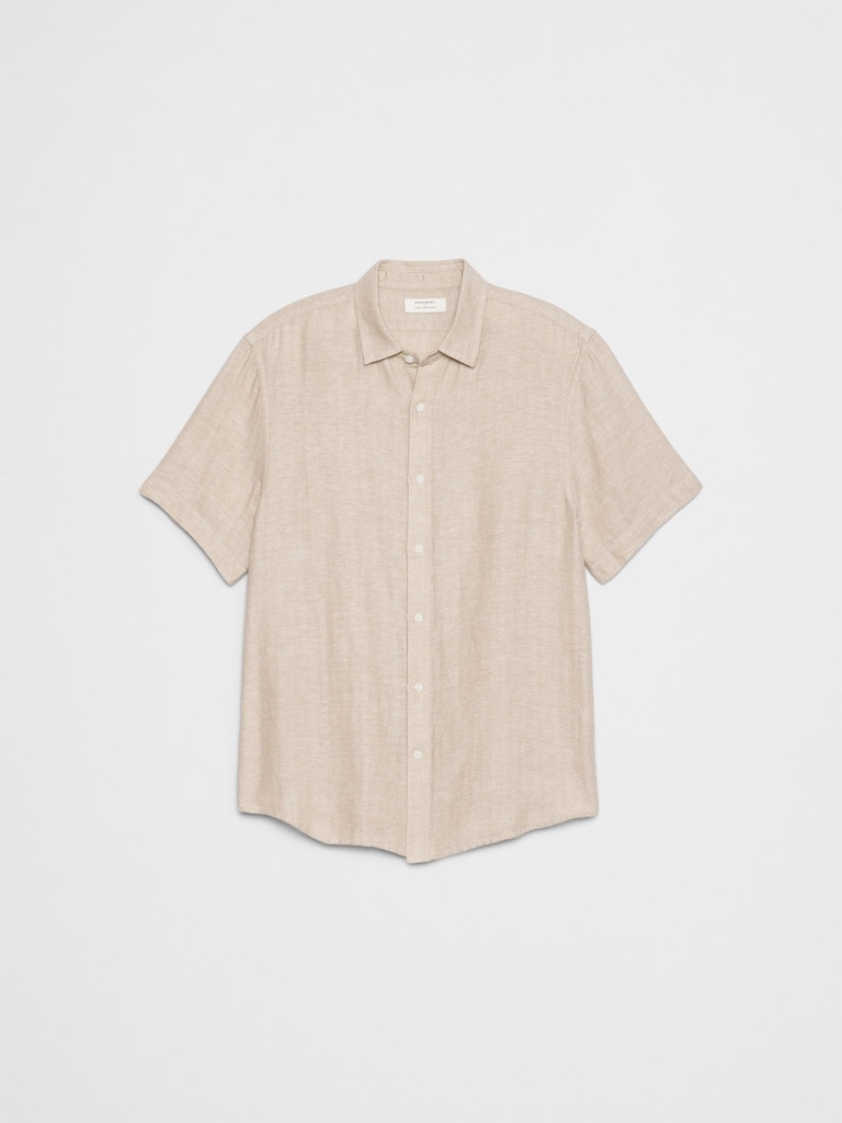 Slim-Fit Linen-Blend Shirt