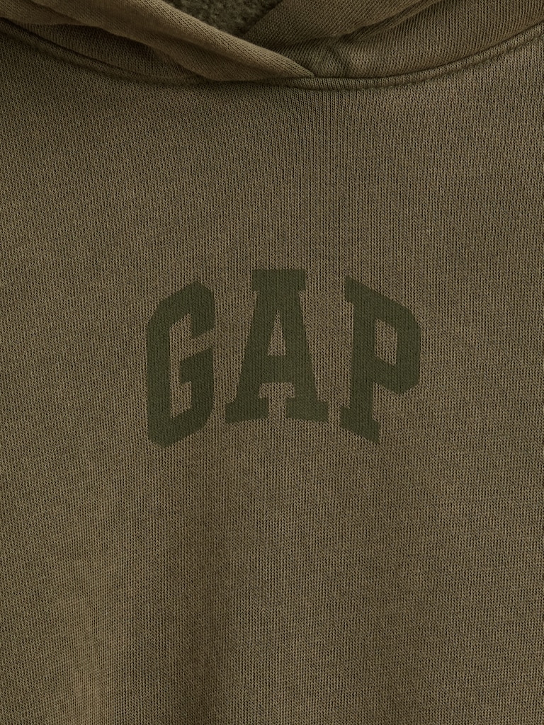 VintageSoft Crop Logo Hoodie