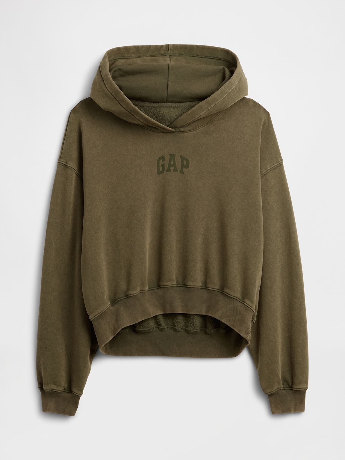 VintageSoft Crop Logo Hoodie