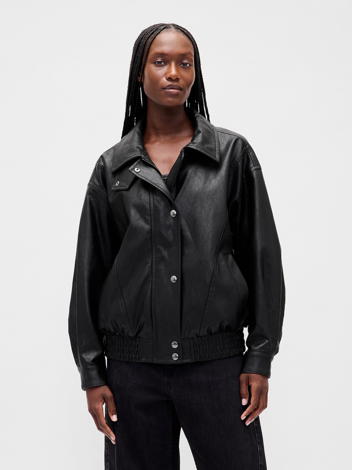 Oversized Vegan Leather Jacket