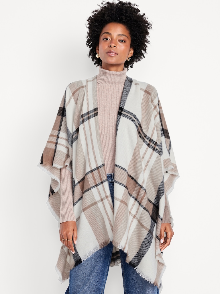 Flannel Fringe Poncho