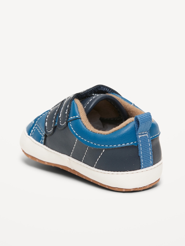 Double Secure-Strap Faux-Leather Sneakers for Baby