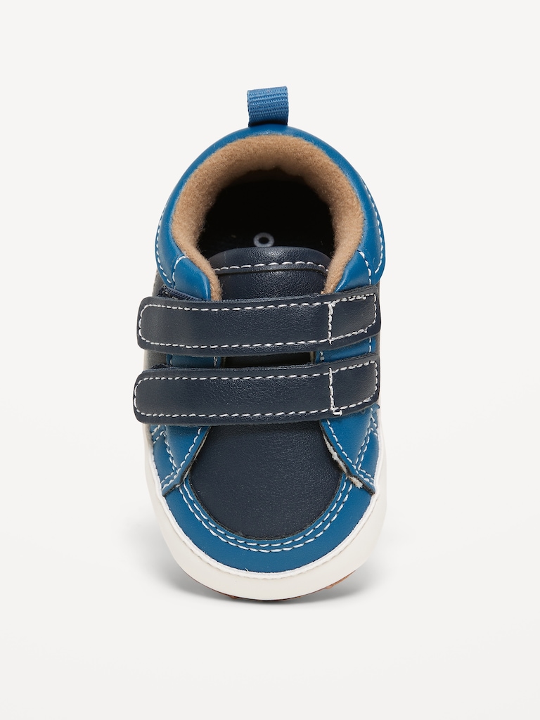 Double Secure-Strap Faux-Leather Sneakers for Baby