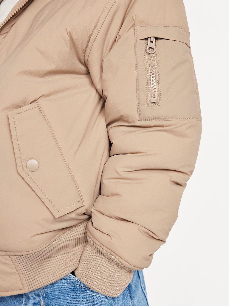 Water-Resistant Hooded Bomber Jacket for Boys