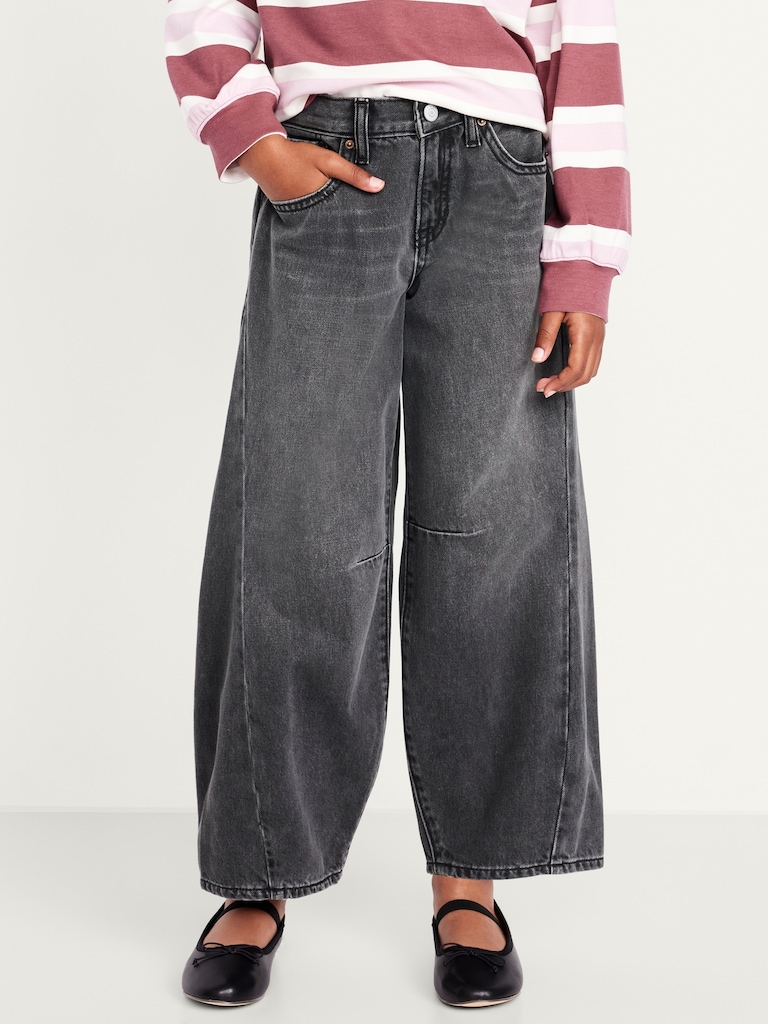 Super Baggy Barrel-Leg Jeans for Girls