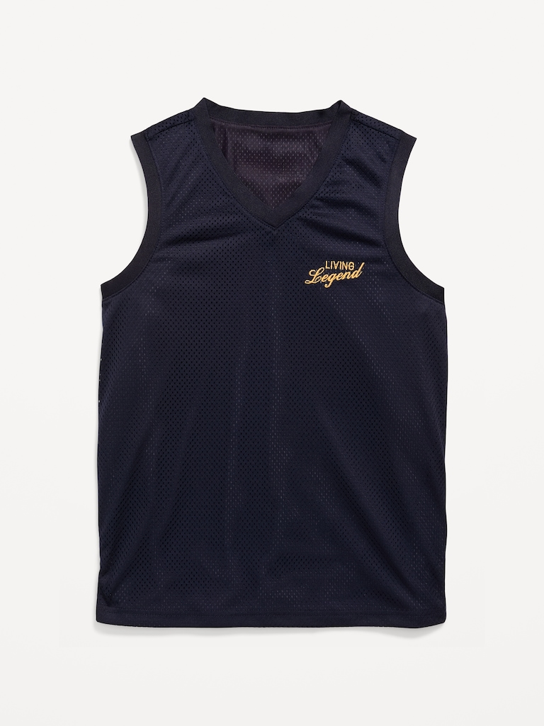 Mesh Graphic Basketball Tank Top for Boys