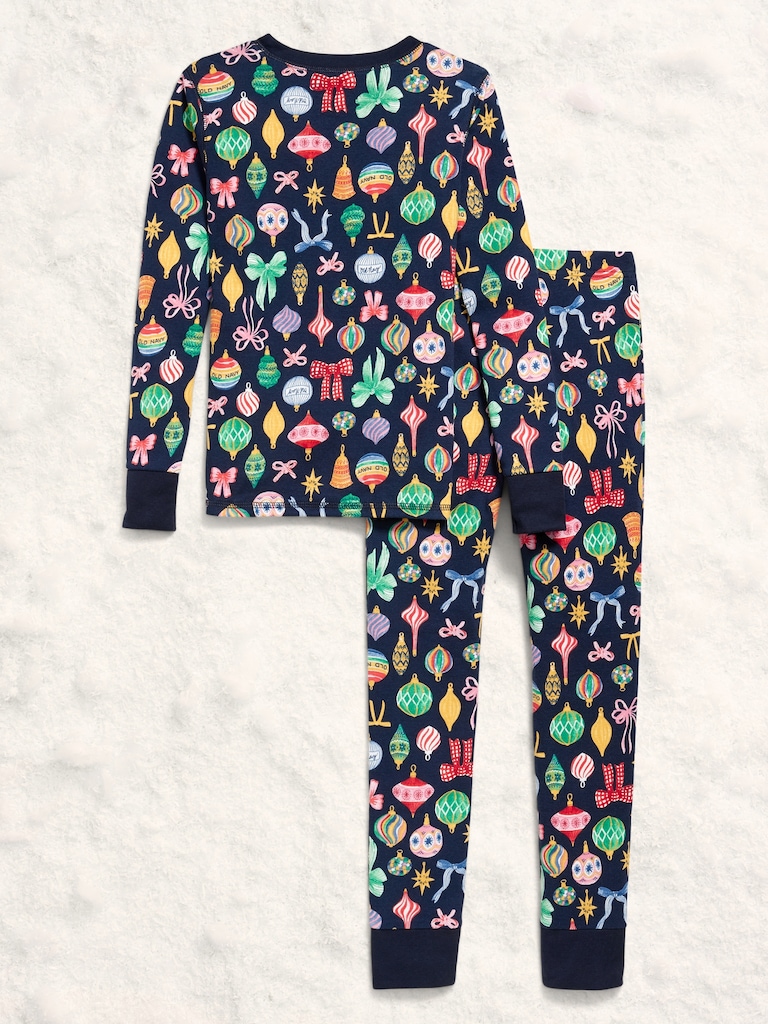 Gender-Neutral Snug-Fit Graphic Pajama Set for Kids
