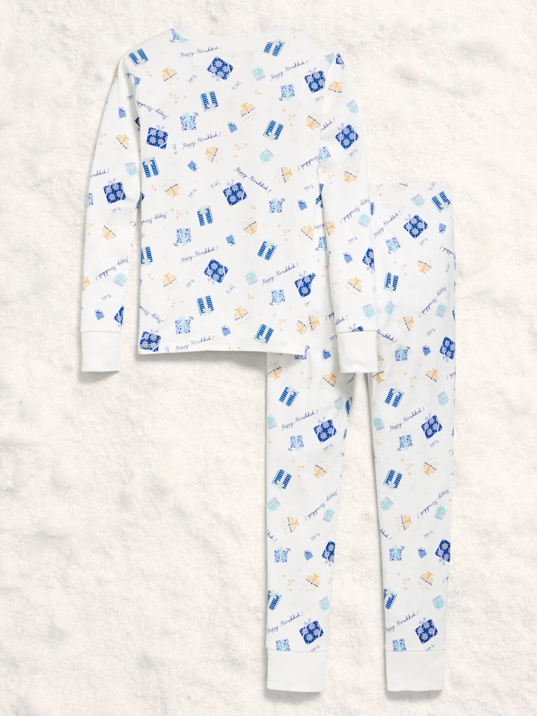Gender-Neutral Snug-Fit Graphic Pajama Set for Kids