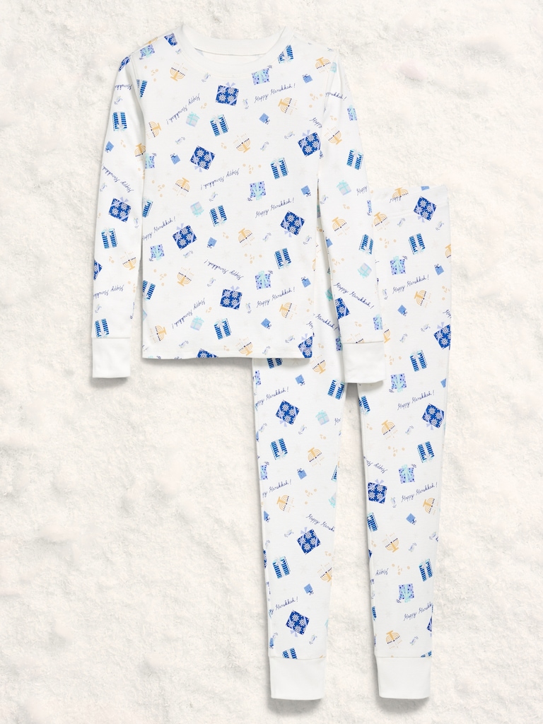 Gender-Neutral Snug-Fit Graphic Pajama Set for Kids