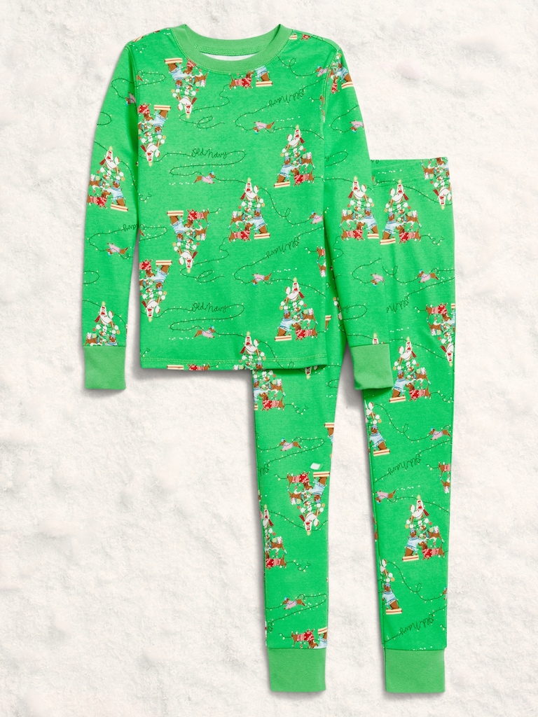 Gender-Neutral Snug-Fit Graphic Pajama Set for Kids