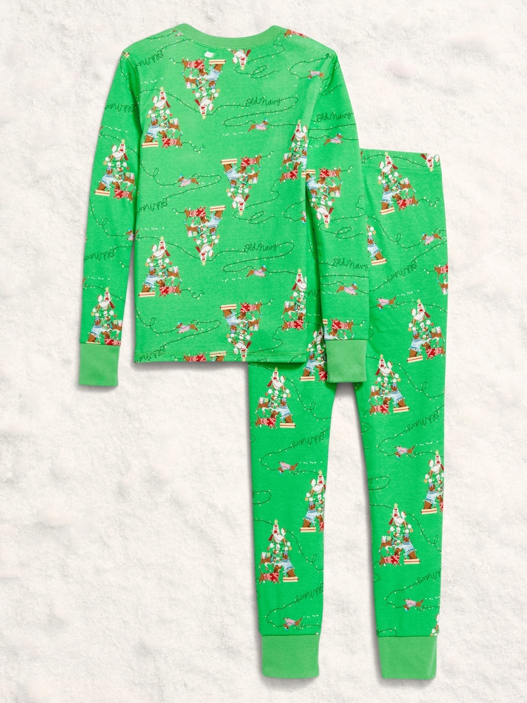Gender-Neutral Snug-Fit Graphic Pajama Set for Kids