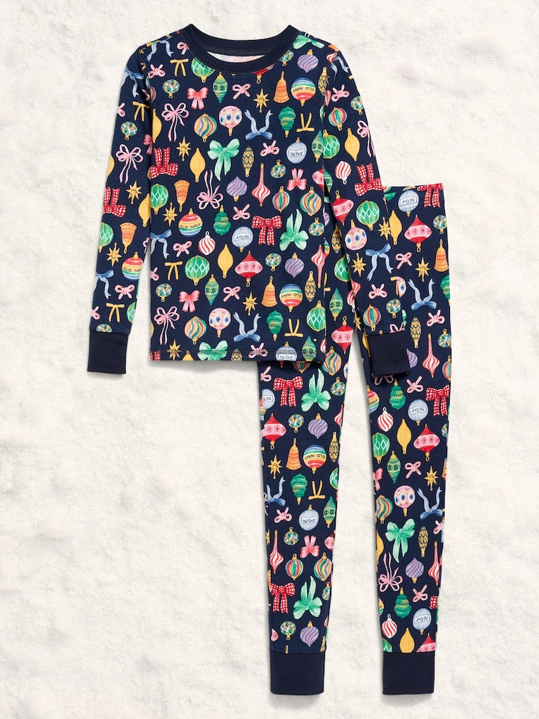 Gender-Neutral Snug-Fit Graphic Pajama Set for Kids
