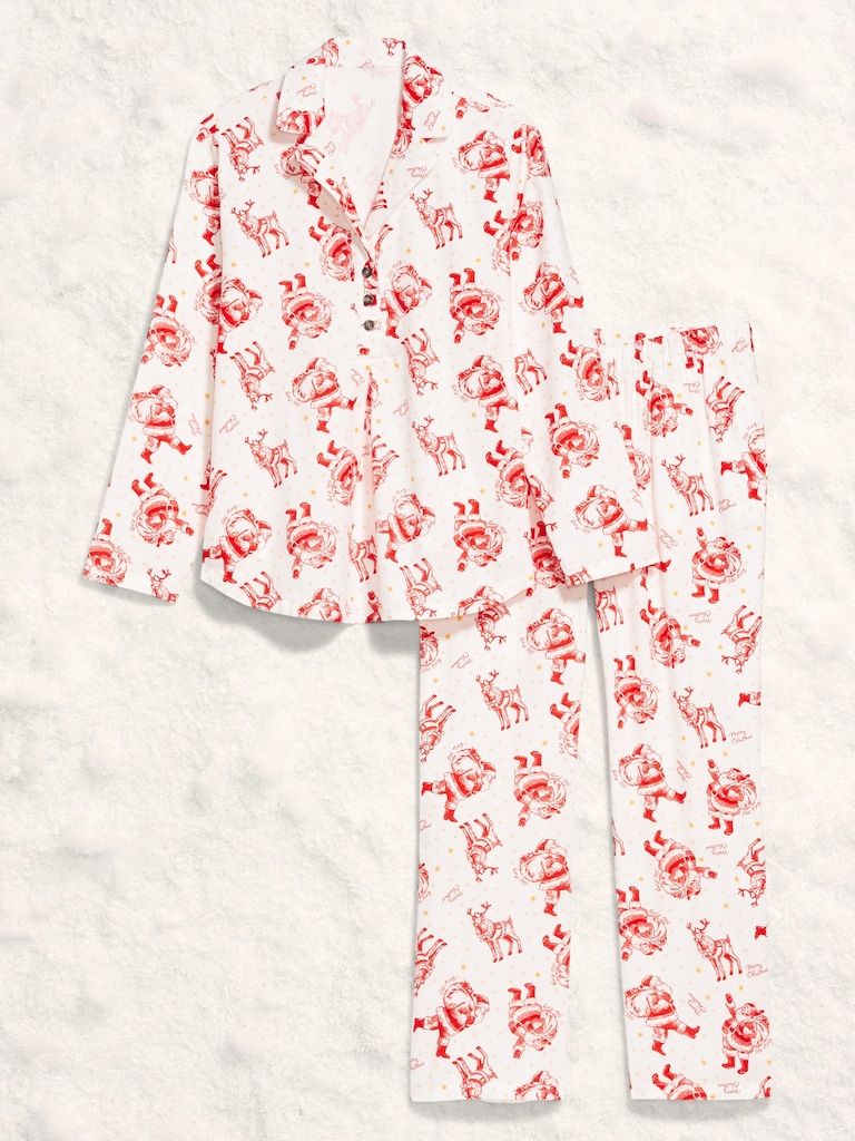 Maternity Printed Flannel Pajama Pant Set