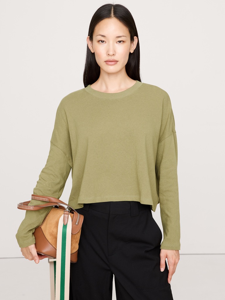 Jersey Cotton Cropped T-Shirt