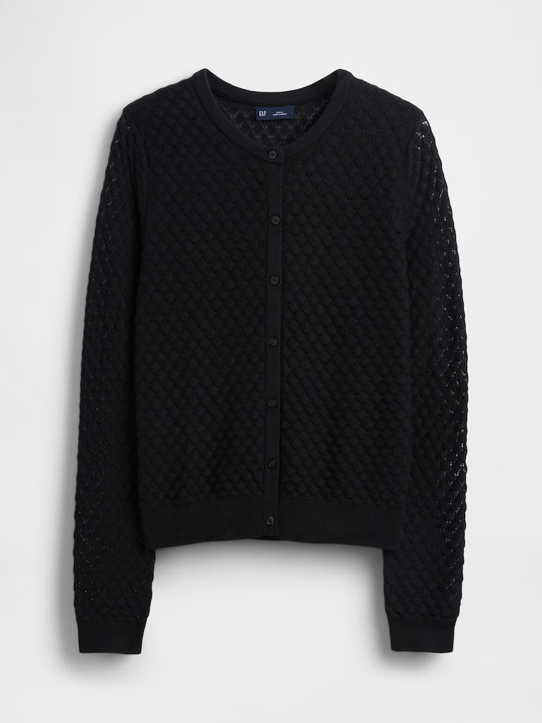 CashSoft Stretch Pointelle Cardigan