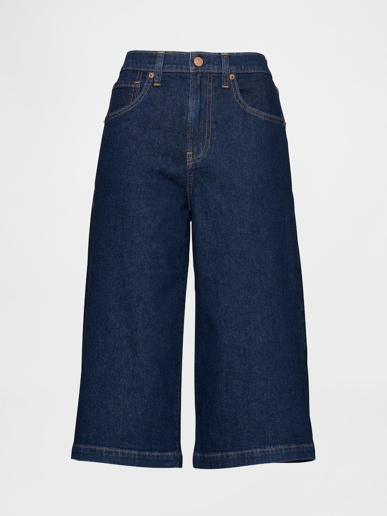 High Rise Culotte Jeans