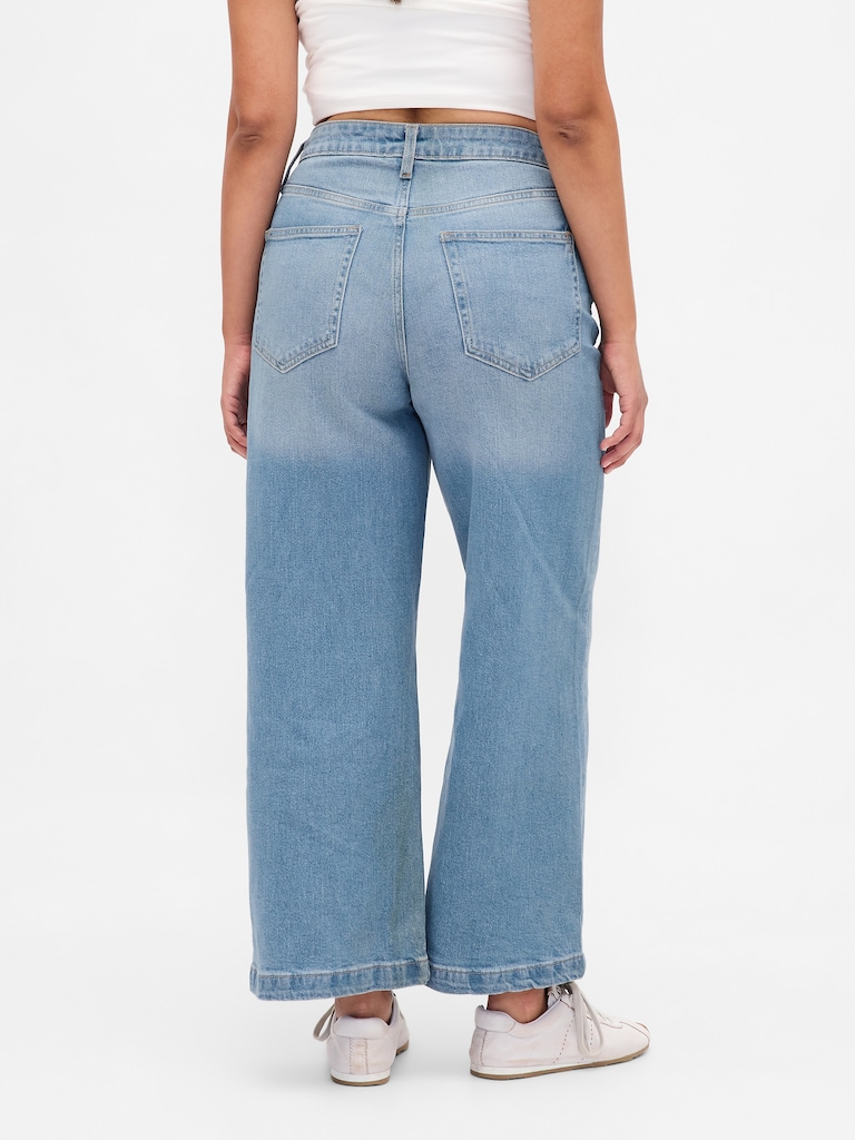 Curvy High Stride Wide-Leg Ankle Jeans