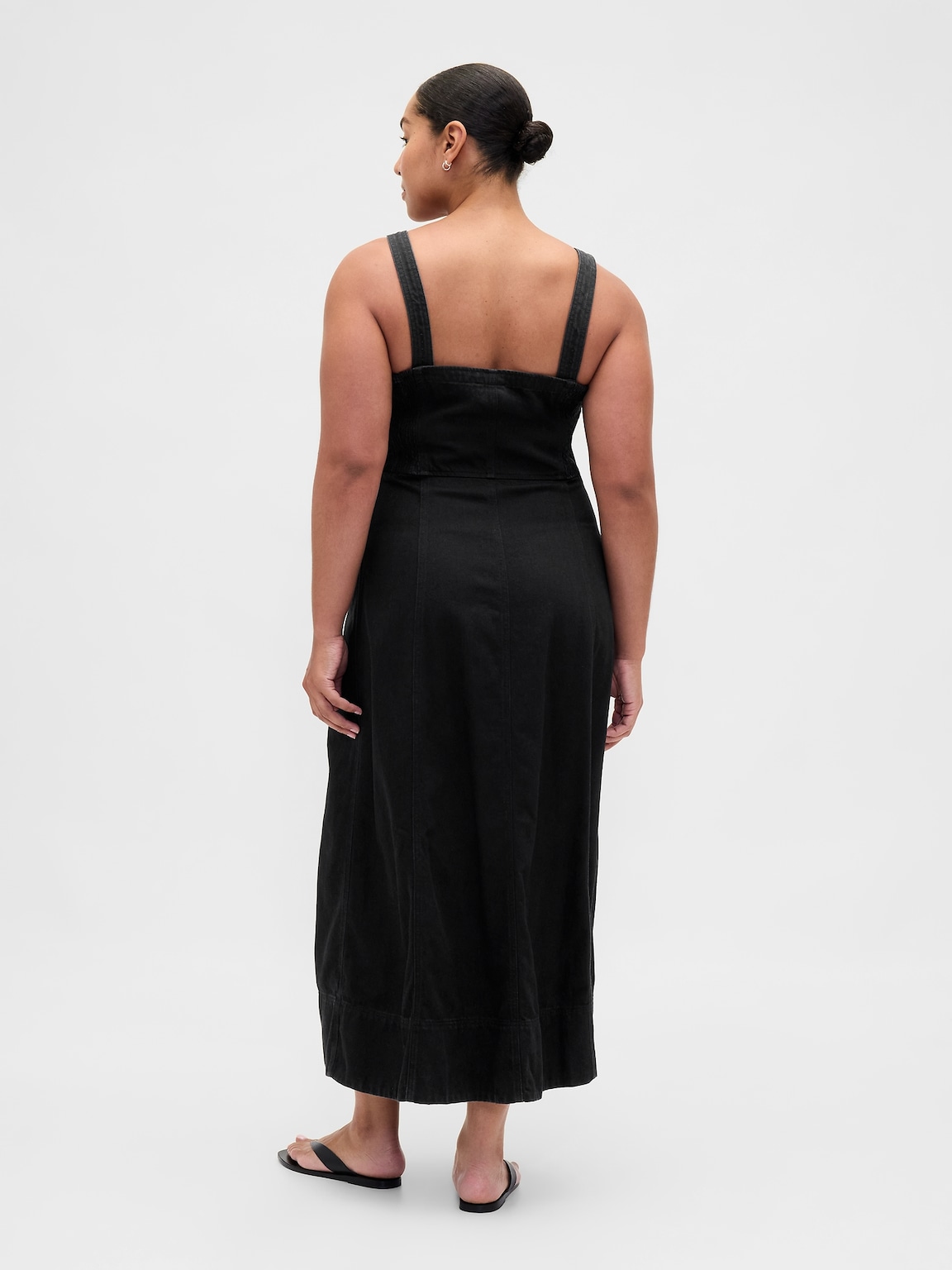 UltraSoft Denim Zip-Front Maxi Dress