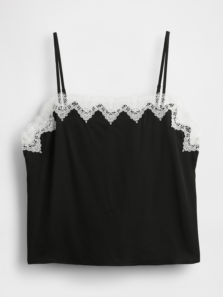 Lace-Trim Crop Cami