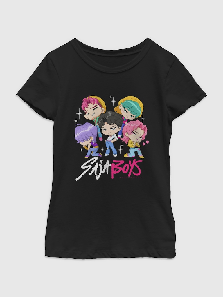 K-Pop Demon Hunters Saja Boys Chibi Group Graphic T-Shirt For Girls