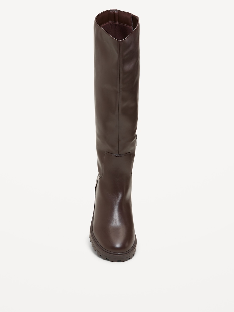 Faux-Leather Tall Boots for Women