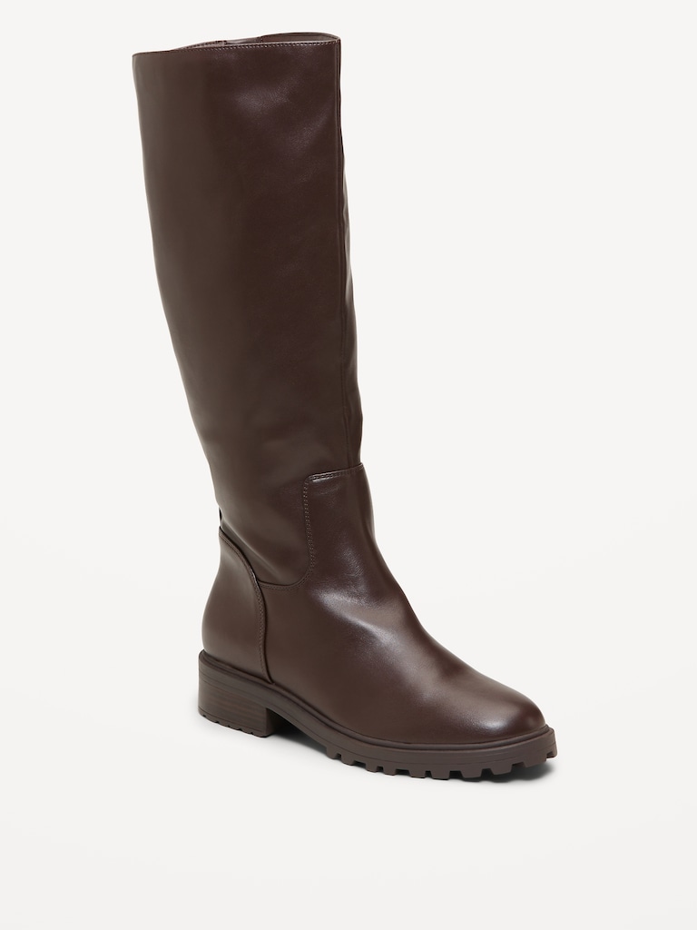 Faux-Leather Tall Boots for Women