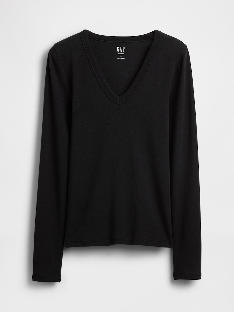 Modern V-Neck Shrunken T-Shirt