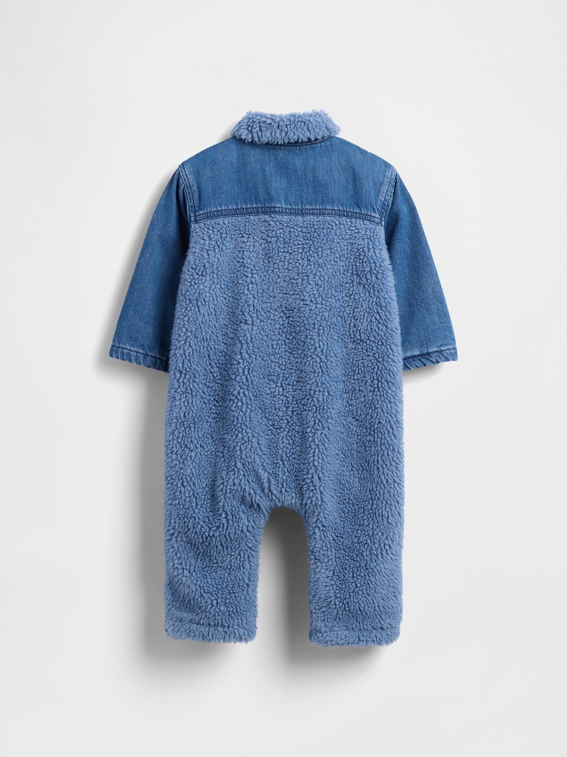 Baby Denim & Sherpa One-Piece