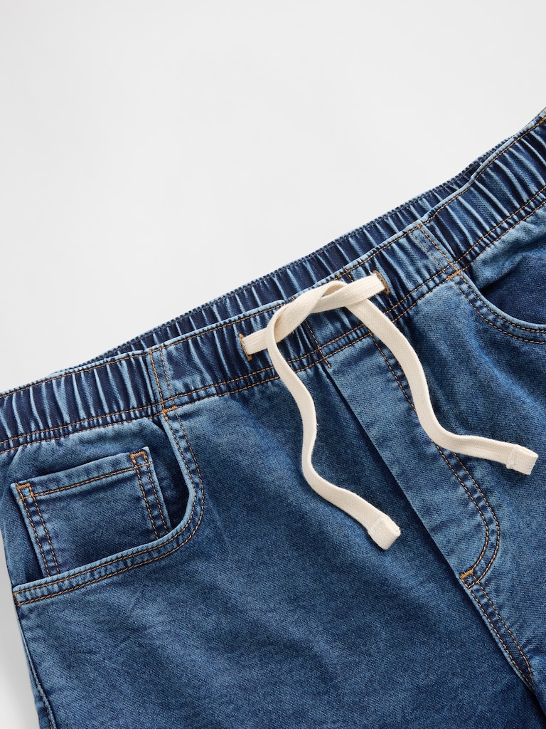 Mid Rise Knit Denim Baggy Jeans