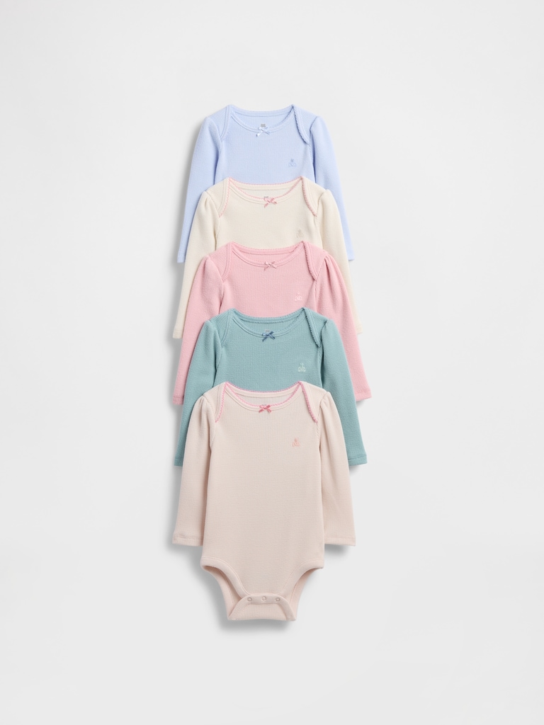 Baby First Favorites Softspun Waffle Bodysuit (5-Pack)