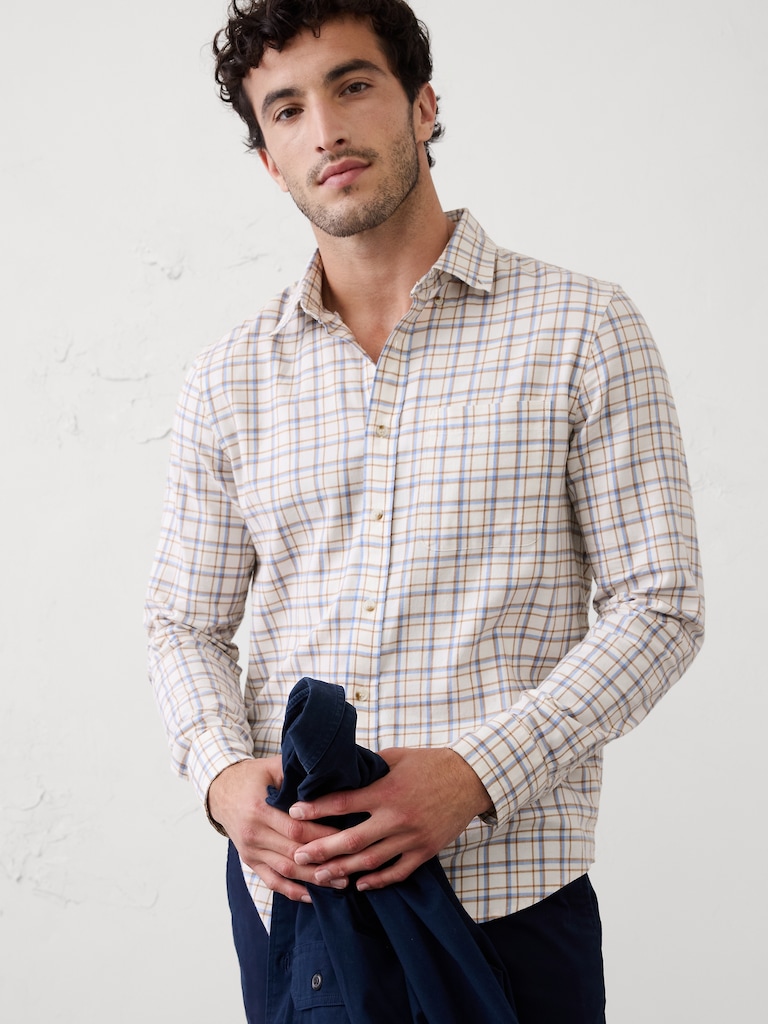 Slim-Fit Lightweight Flannel Shirt