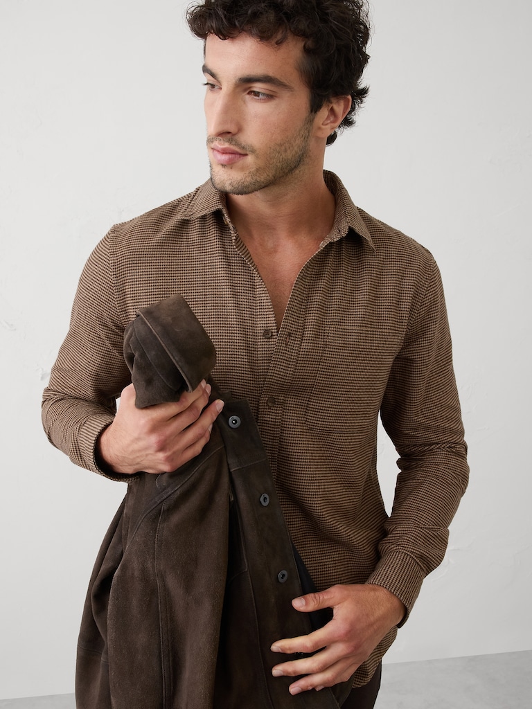 Slim-Fit Lightweight Flannel Shirt